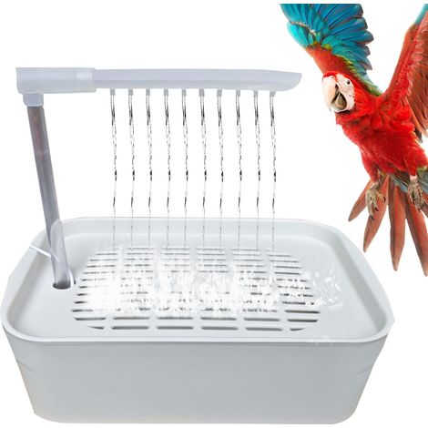 Voliere Oiseaux Interieur, Baignoire Oiseaux, Bird Bath  Douche Automatique pour Oiseauxx  pour Calopsittes Alimentée par USB, Jouets De Bain pour Cages d'animaux De Petite Et Moyenne Taille