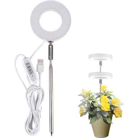 OEM LED Grow Light Full Spectrum Ajustable Hauteur 3/9/12H minuterie pour les petites plantes 50 000 heures de vie (1/5)
