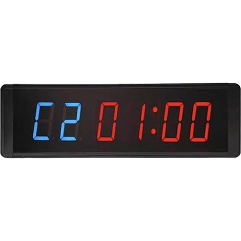 Grande horloge LED numérique surdimensionnée 3 pouces mural programmable compte à rebours intervalle Gym minuteries LED chronomètre horloge Étagère ou support mural ( Color : 1.8 Inch Blue , Size : X (1/5)