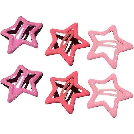 6 Pince à cheveux étoiles bébé, clips étoiles pour cheveux, barrettes accessoires cheveux fille, lot de 6 pinces cheveux étoiles. (1/4)