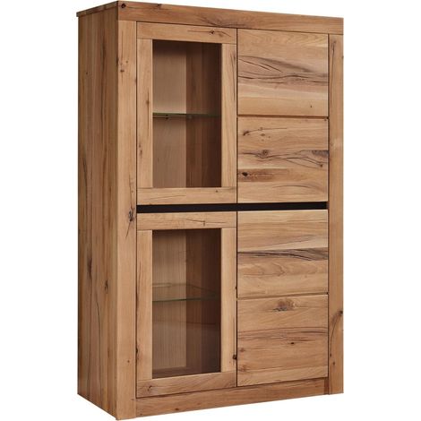 vetrina in legno di Quercia Selvatica/ Cerro 95x42x150 quercia naturale oliato MONTREUX 102