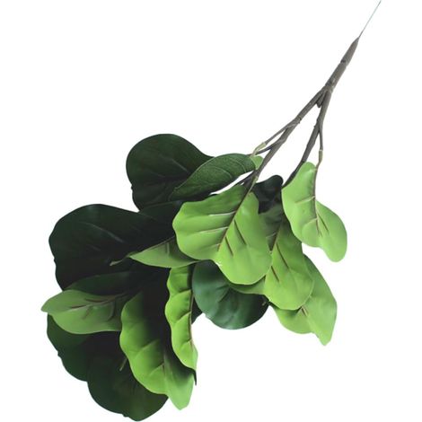 Branches de Ficus Hance Artificielles Vertes 2 Pièces pour Décoration (1/5)