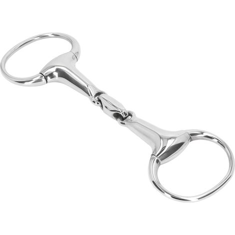 Anneau de mors pour cheval, mors simple en acier inoxydable, 125 mm, maillons ovales libres, équipement d'entraînement pour chevaux (1/5)