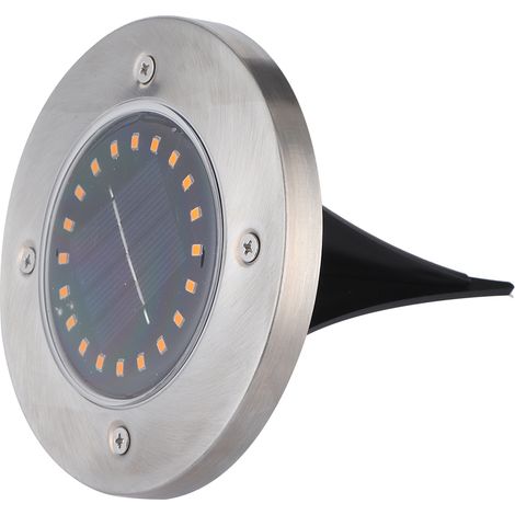 Lot de 5 lampes solaires étanches à 20 LED, à encastrer, pour la décoration extérieure de jardin, pelouse et cour. (1/5)