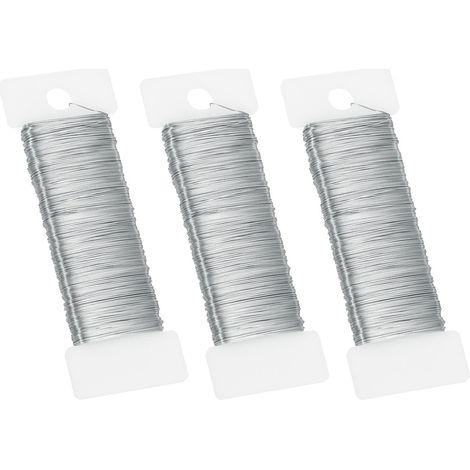 Fil Flexible Pour Fleurs 26 Gauge, 115 Verges (345 Pieds) Fil Pour Couronnes Florales Pour Artisanat Arrangements Floraux, Argent 3 Rouleaux (1/5)