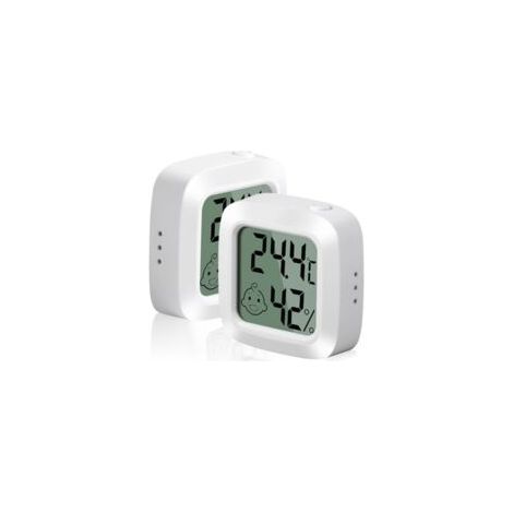 Kleines, hochpräzises digitales Thermometer und Hygrometer für den Innenbereich, Komfortanzeige für Büro, Kinderzimmer, Ankleidezimmer, 2 Stück - Crezuo