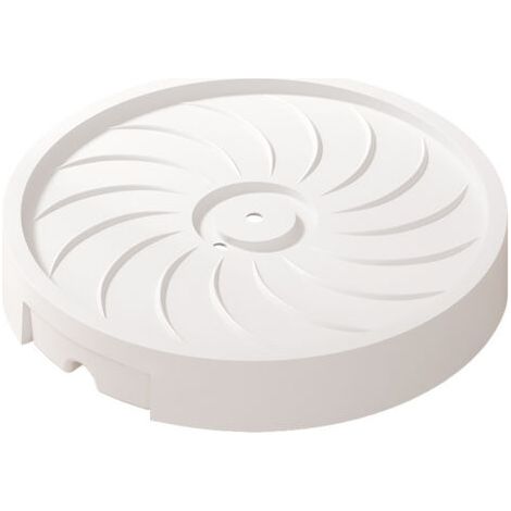 QORVA-Socle de pot de fleurs à roulettes, blanc, diamètre intérieur 40 cm, bac à eau, support pour plante en plastique résistant au poids.