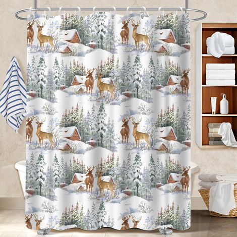 Rideau de bain imprimé polyester 180x180 séchage rapide voile de douche pour adapté aux animaux domestiques (1/5)