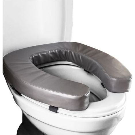 5cm Siège De Toilette Surélevée, Rehausseur De Toilette Rembourré, Siège Confortable Et Matelassé Pour Les Personnes Âgées, Handicapées, L'aide Pour La Salle De Bain Augmente La Hauteur (1/5)