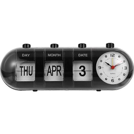 Horloge murale simple avec calendrier à feuillets et design capsule (1/4)