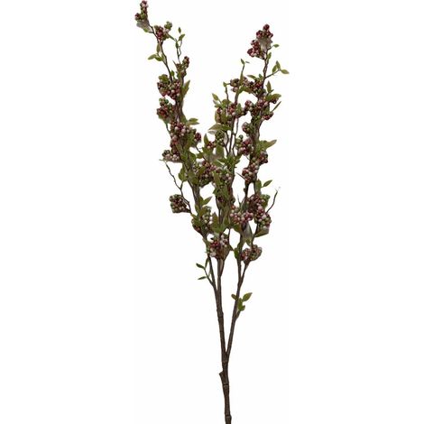 Fiore artificiale Sinforicarpo Rosa  h 92 cm effetto realistico con foglie verdi