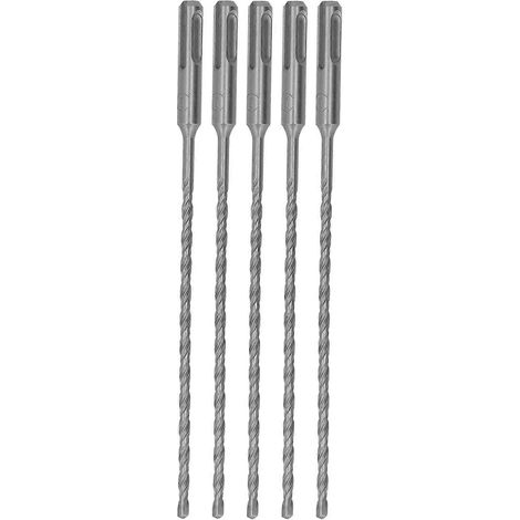5-teiliges Set Schlagbohrer mit Hartmetallspitze, 2-schneidige Spiralbohrer für Ziegel und Beton, 210
