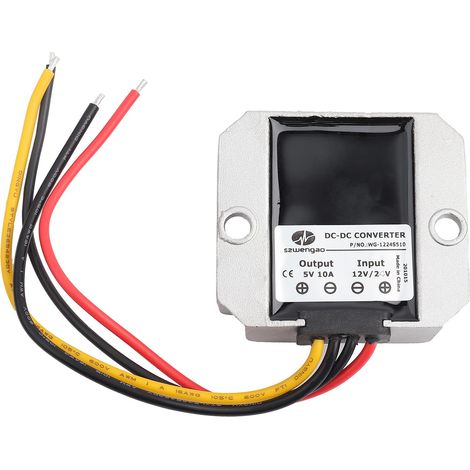 Ej.Life DC Wandler, DC12V / 24V Bis 5V Abwärtswandlerregler Wechselrichter 10A 50W Spannungswandler-Adapter Netzteil A (1/5)