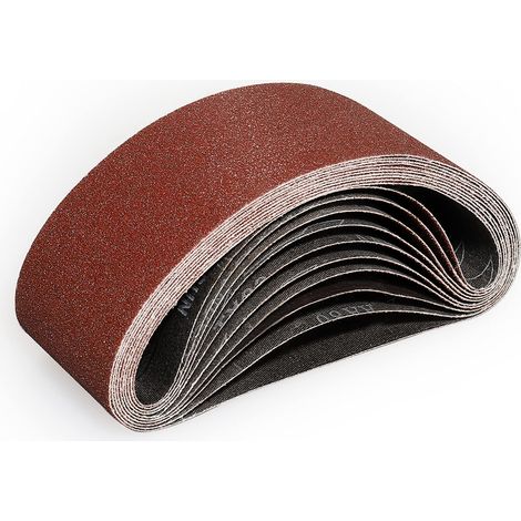 Bandes Abrasifs 75x533 mm-10 Pièces de 80 Grain Bande Ponceuse pour Ponçage et Polissage avec à - (1/5)