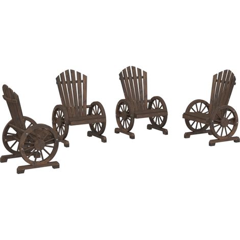 Maison Exclusive - Adirondack-Gartenstühle 4 Stk. Massivholz Tann