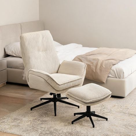 Fauteuil beige en polyester 83 x 72 x 107 cm (1/5)