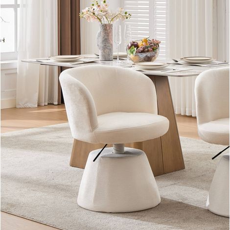 Chaise pivotante réglable 360° chenille beige OKMYHOME (1/5)