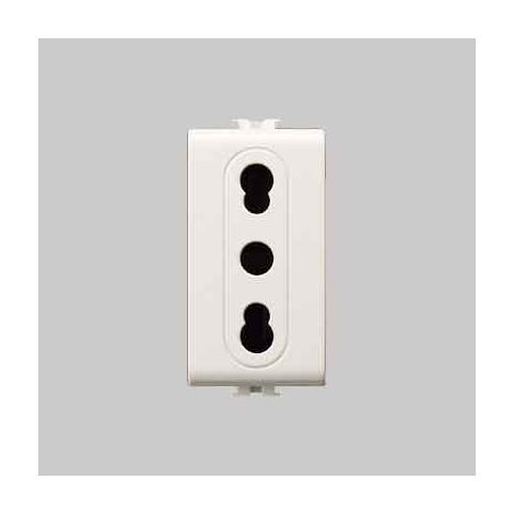 Presa bivalente easy 10/16a 250v 2p+t - bianco