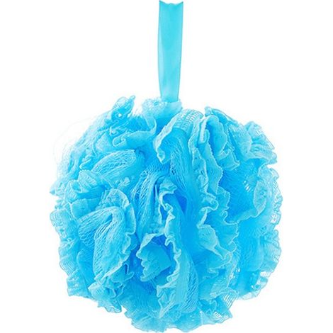 Boule de bain en dentelle bleue, éponge de bain moussante, gommage exfoliant pour la douche