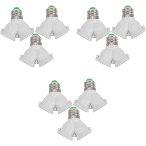 Lot de 9 adaptateurs répartiteurs pour ampoules 3 en 1, douille de lampe, rallonge de base d'ampoule 2 en 1, support E27 s, blanc (1/5)