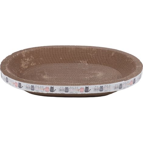 Lit à gratter pour chat, résistant aux rayures, durable, bol en carton ondulé pour intérieur ovale 51x36,5 cm (1/5)