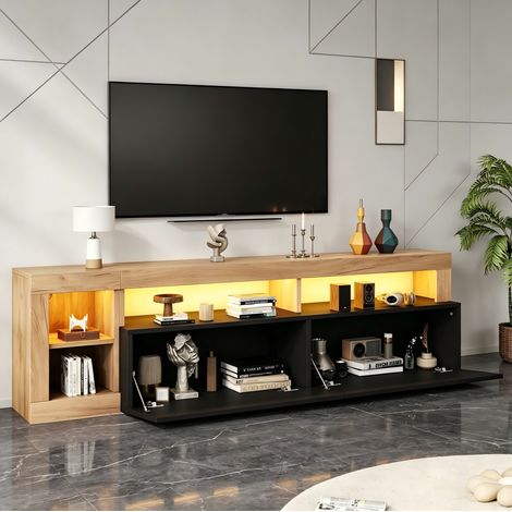 Mobile TV moderno per televisori fino a 80 pollici con LED e vano contenitore (1/5)