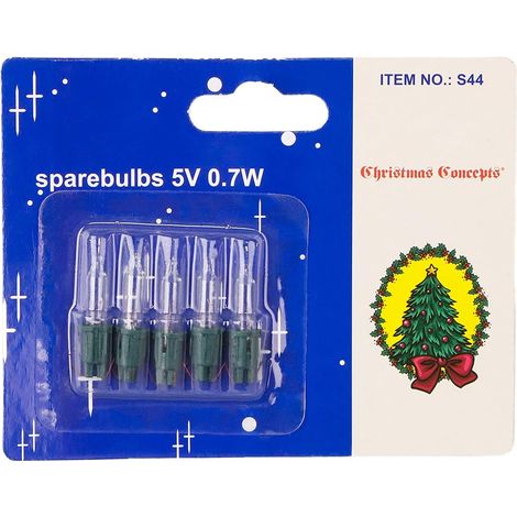 Lot de 5 Ampoules Transparentes Base Verte 5 V 0,7 W Pour Kit Éclairage