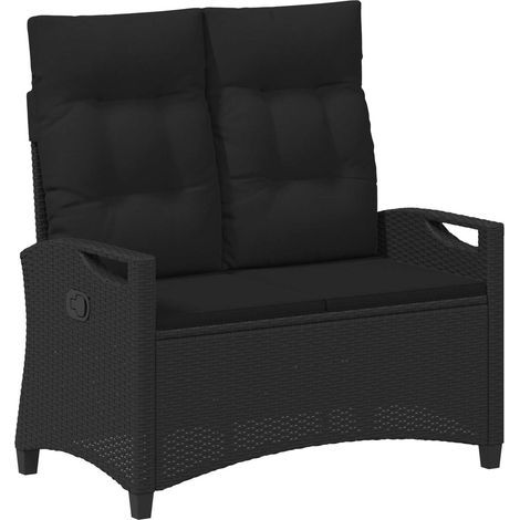 Garden Bench Black 105 x 60 x 112 cm Steel and Polyester vidaXL