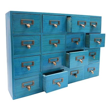 Armoire de pharmacie boîte à tiroirs tiroirs en bois commode organiseur de tiroirs 16 tiroirs organiseur de bijoux vintage rangement armoire à tiroirs organisation de bureau organiseur de bureau (1/5)