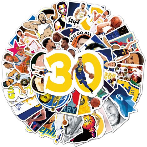 50 Stück Curry Basketball Star Graffiti-Aufkleber für Koffer, Roller usw.