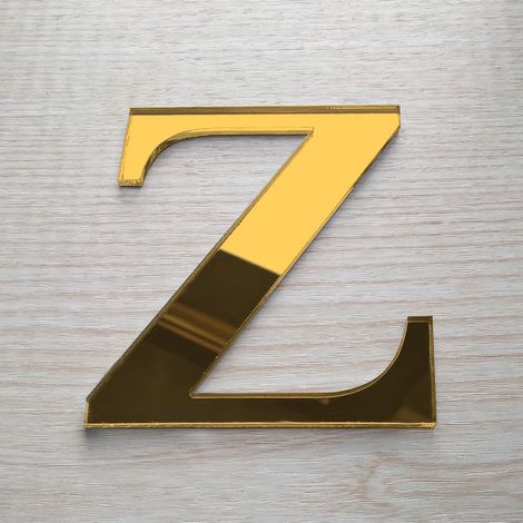 Lettre Miroir Or Décorative Plexiglass.- Z - 10 cm