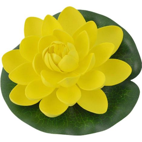 Fleurs de lotus artificielles décoratives en mousse, nénuphars jaunes pour aquariums et bassins.-AquaForge (1/5)