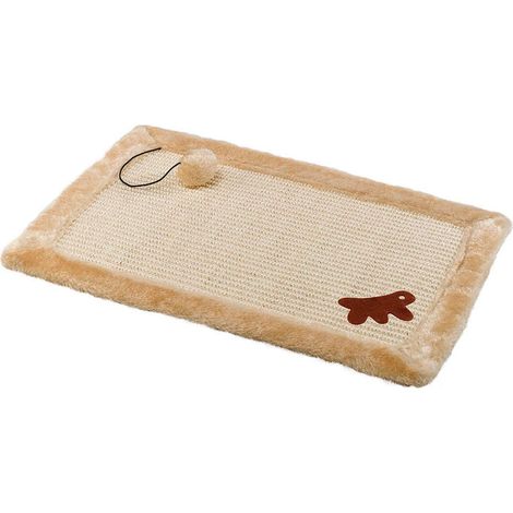 Ferplast Tiragraffi PA 5616 Tappetino tiragraffi per gatti in sisal con pallina gioco. Variante PA 5616 - Misure: 50 x 32 x h 1 cm -