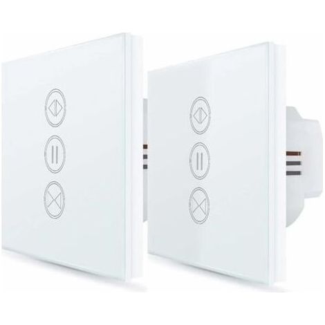 2x Interrupteur Volet Roulant Connecté, Ouverture Réglable, Commutateur Rideau Stores WiFi, Compatible avec Alexa Google Home pour Commande Vocale, Minuterie Intelligent Moteur Mural-- (1/4)
