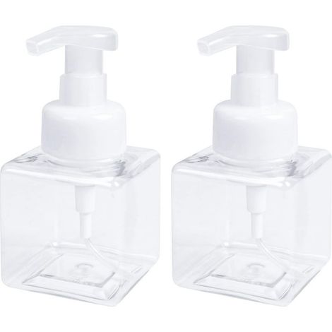 2 pièces Distributeurs de Savon moussant Flacon Pompe Vide moussant de 250 ML Pompe Bouteilles vides pour Le Savon à Main de Cuisine ou de Salle de Bain Nettoyant pour Le Visage Nettoyant (1/5)