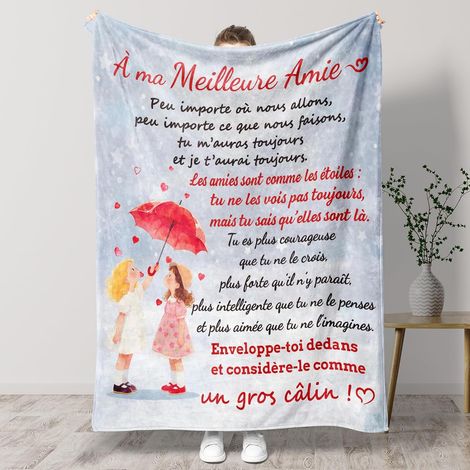 Cadeau Meilleure Amie Femme, Plaid Couverture Polaire Cadeaux Anniversaire pour Femme, Idee Original Saint Valentin Noël Noel Idée pour Amie (1/5)