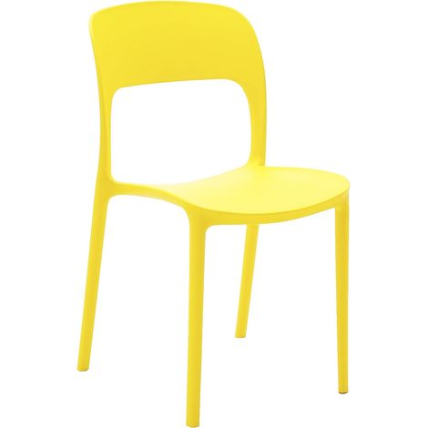 KONTE.DESIGN Set di 4 sedie SOUTH BEACH in polipropilene Giallo, impilabili (1/5)