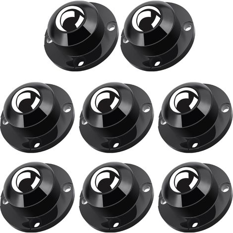 Ruedas universales para muebles, giratorias 360°, de acero autoadhesivas de 1,7 pulgadas, para muebles pequeños y electrodomésticos de cocina (gris y negro, 8 unidades)