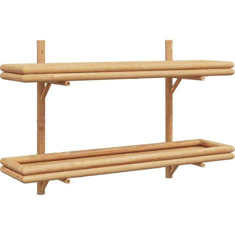Étagère murale,Étagère flottante avec étagère Marron 100 x 26 x 60 cm Bambou CFW50315 (1/5)