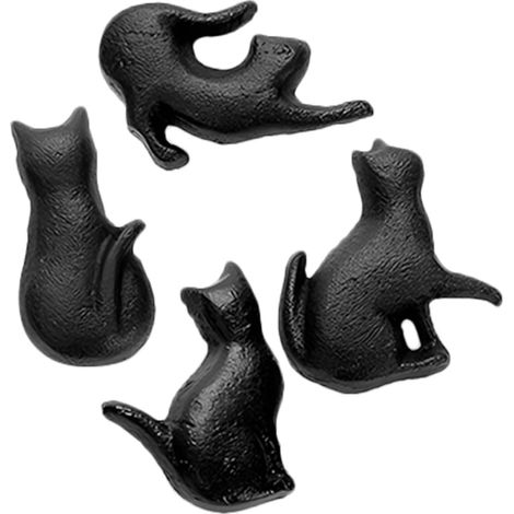 Schrankgriffe Vintage aus Gusseisen 4 Stück Katzenförmige Möbelknöpfe mit Einfache Montage (1/5)
