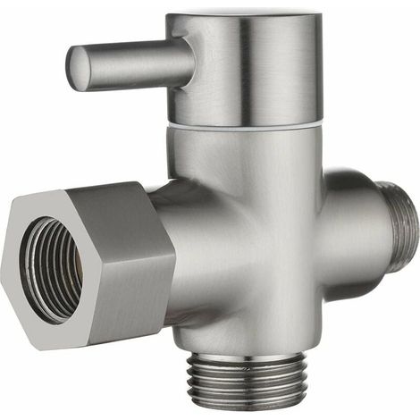 [NIEMALS VERWENDET] 3/8"-12/17 T 3-Wege-Ventiladapter aus Massivem Messing Umschaltventil für Küche Badezimmer Dusche Nickel (1/4)