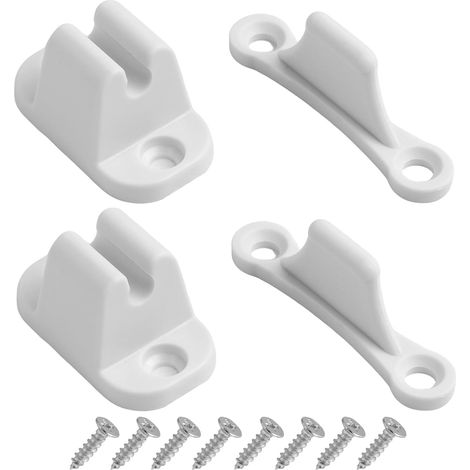 Kit de 2 Pièces de Retenue de Porte en Plastique Blanc pour Caravane, Camping-Car et Bateau, Bloc Porte Extérieur Durable avec Accessoires de Montage (1/5)