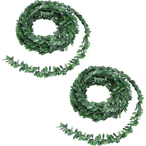 QAZQA 2 Pièces 7,5M Guirlande Feuilles Artificielles Couronne de Lierre Artificiel Vignes Artificielles pour Porte Fenêtre Mur Fenêtre Partie Home Decor Mariage (1/5)