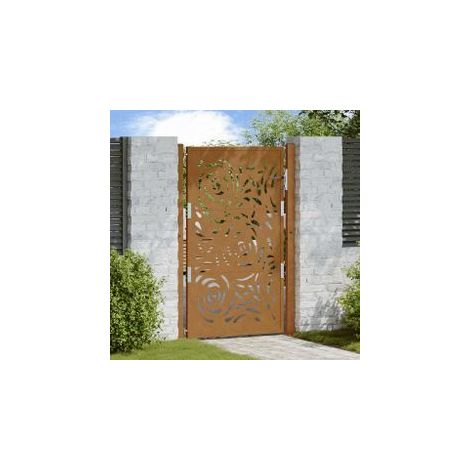 Porte de jardin acier résistant aux intempéries design flamme (1/5)