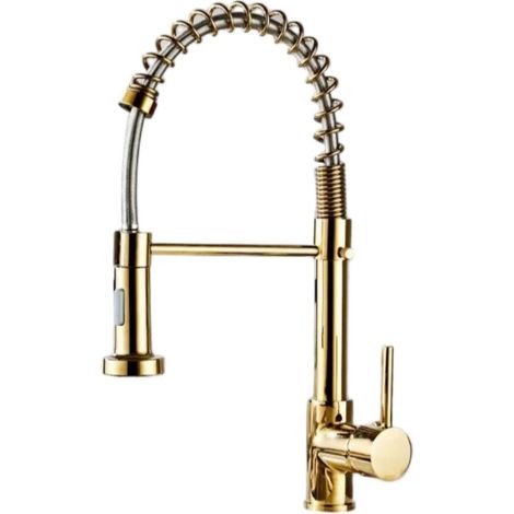 Küchenarmatur 44 cm Federmischer für die Küche gewerbliche Einhebelarmatur hoher Auslauf 360 drehbar Ausziehfeder Edelstahl-Küchenarmatur mit und (1/5)