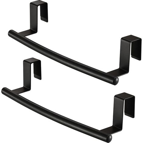 Porte-serviettes suspendu porte-serviettes de cuisine porte d'armoire de cuisine porte-serviettes en métal cuisine noir mat porte porte-serviettes 2 pièces (1/5)
