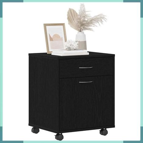 Meuble roulant - 862670 - Chêne noir - 45×38×54 cm - Bois d'ingénierie (1/5)