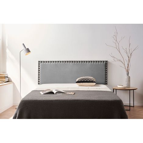 Moonia – Tête de lit tapissée modena 160x55x8 cm – Tissu aqualine anti-taches – Structure en pin de Galice – Élément suspendu (1/3)