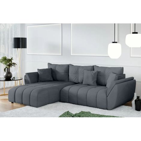 AX LIVING Ecksofa mit Schlaffunktion Verciani L Sofa Grau 280 cm