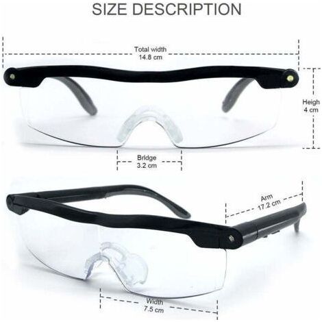 Lunettes de Lecture - Loupe de Vision puissante avec lumière LED, grossissement de 160%, pour Lecture,Tous Les Travaux de Précision,Réparations,Couture, Montres et Artisanat (1/5)